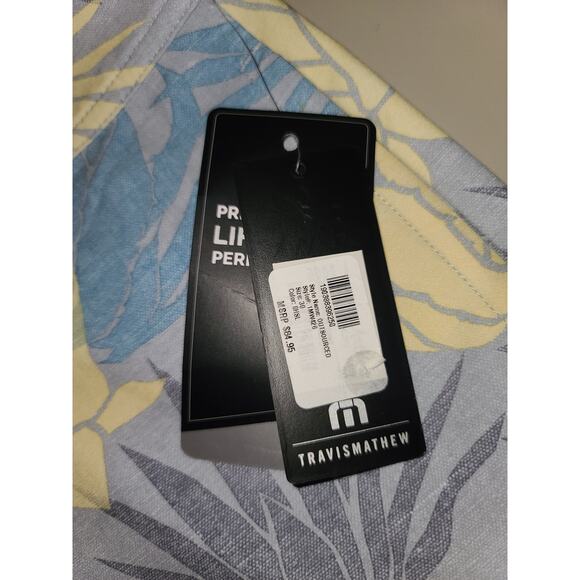 NWT Travis Mathew agave print golf / board shorts - blue yellow - 30 - Picture 5 of 5